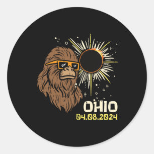 Ohio Total Solar Eclipse 2024 April 8 Men Women Ki Classic Round Sticker