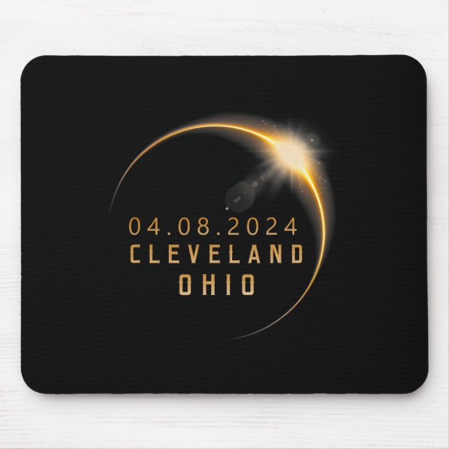 Ohio Total Solar Eclipse 2024 - Ohio Solar Eclipse Mouse Pad (Front)