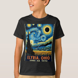 Ohio Total Solar Eclipse 2024 Starry Night Van Gog T-Shirt