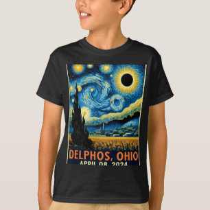 Ohio Total Solar Eclipse 2024 Starry Night Van Gog T-Shirt