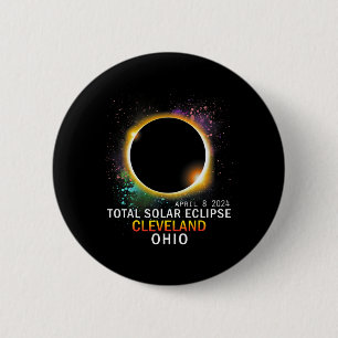 Ohio Total Solar Eclipse April 8 2024  2 Inch Round Button