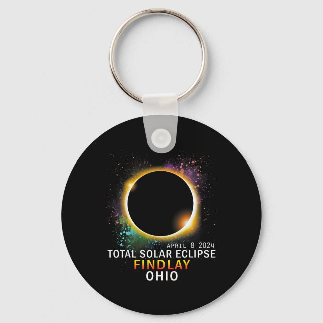 Ohio Total Solar Eclipse April 8 2024  Keychain (Front)