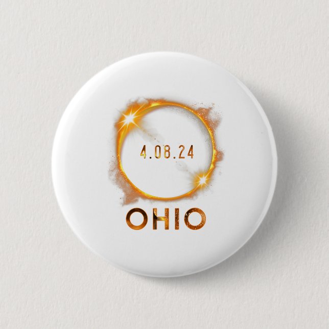 Ohio Total Solar Eclipse April 8 2024 Ohio Solar E 2 Inch Round Button (Front)