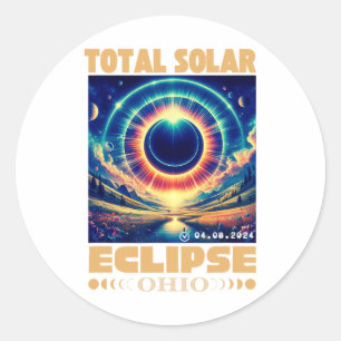 Ohio Total Solar Eclipse April 8 2024 Ohio Solar E Classic Round Sticker