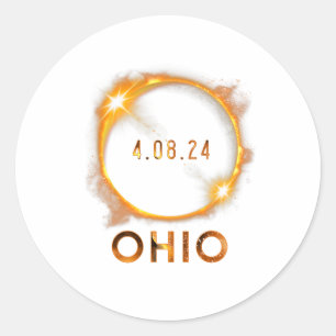 Ohio Total Solar Eclipse April 8 2024 Ohio Solar E Classic Round Sticker