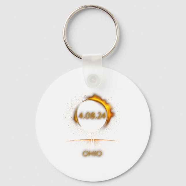 Ohio Total Solar Eclipse April 8 2024 Totality Ecl Keychain (Front)