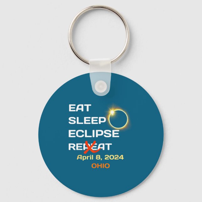 Ohio Total Solar Eclipse April Keychain (Front)