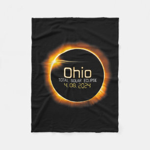 Ohio Totality Total Solar Eclipse April 8 2024 Fleece Blanket
