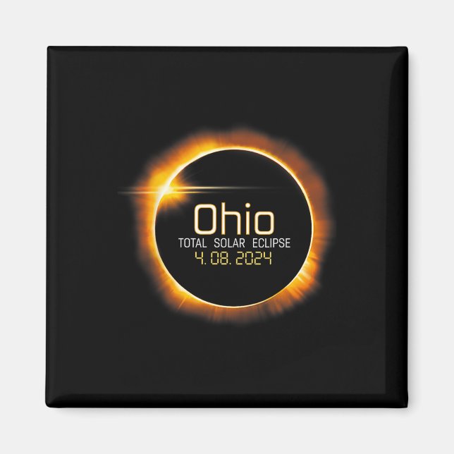 Ohio Totality Total Solar Eclipse April 8 2024  Magnet (Front)