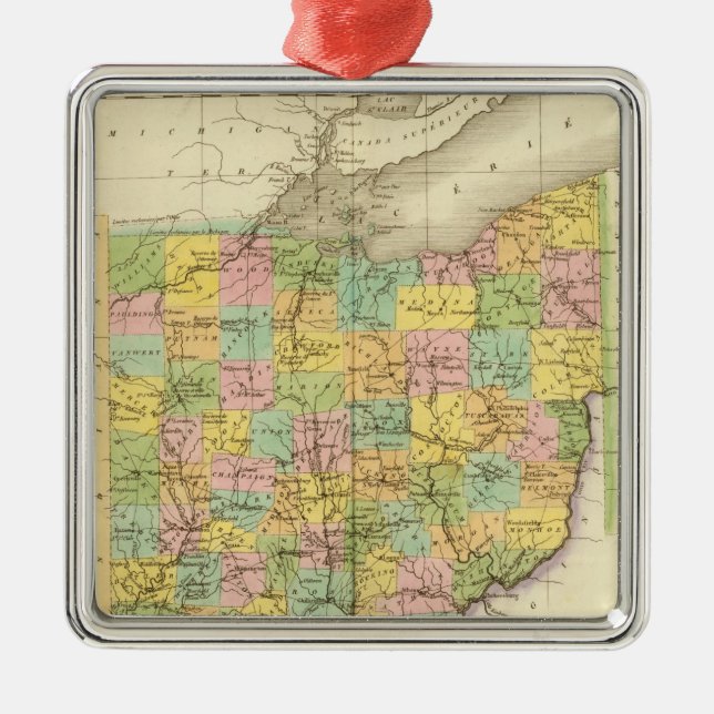 Ohio US Metal Ornament (Front)