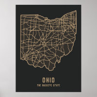 Ohio US State road map - Buckeye State map