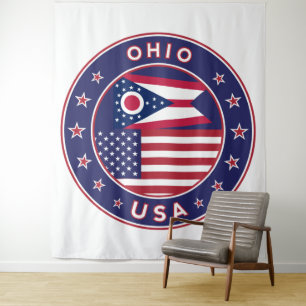 Ohio, USA States, Ohio poster, wall canvas Tapestry