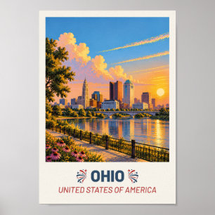 Ohio USA – Vintage Travel Poster