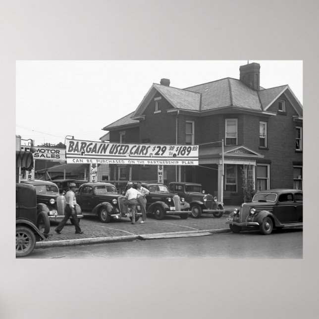 Ohio Used Car Lot, 1938 Poster (Front)