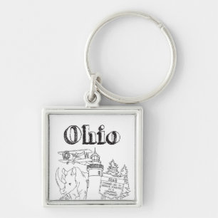 Ohio Vacation Drawing Vacation Art Travelling Desi Keychain