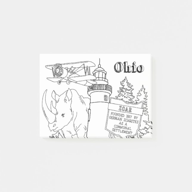 Ohio Vacation Drawing Vacation Art Travelling Desi Post-it Notes (Front)
