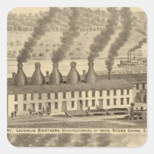 Ohio Valley Pottery, Laughlin Brothers Square Sticker