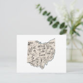 Ohio Vintage Picture Map  Antique Buckeye State Postcard (Standing Front)