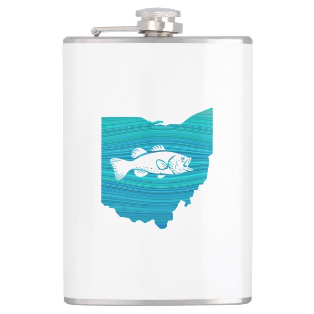 Ohio Wave Fishing Hip Flask (Front)