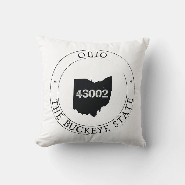 Ohio Zip Code Pillow (Front)