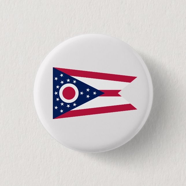 Ohioan Flag, Flag of Ohio 1 Inch Round Button (Front)