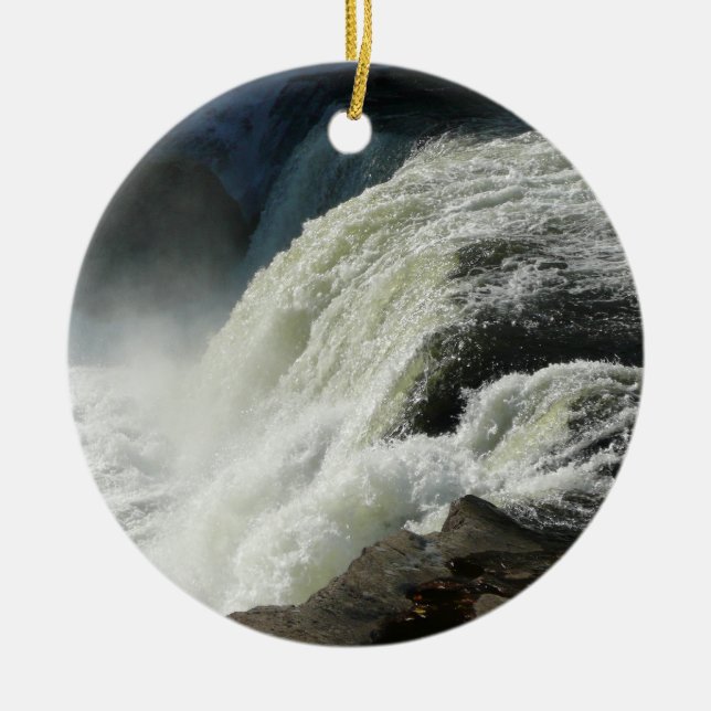 Ohiopyle Falls in Pennsylvania Ceramic Ornament (Front)
