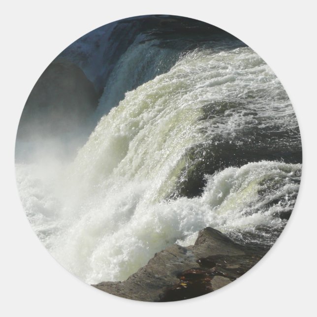 Ohiopyle Falls in Pennsylvania Classic Round Sticker (Front)