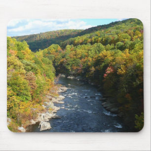 Ohiopyle River in Fall I Pennsylvania Autumn Mouse Pad
