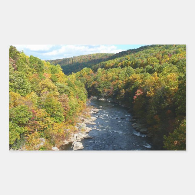 Ohiopyle River in Fall I Pennsylvania Autumn Sticker (Front)