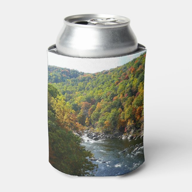 Ohiopyle River in Fall II Pennsylvania Autumn Can Cooler (Can Front)