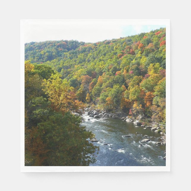 Ohiopyle River in Fall II Pennsylvania Autumn Napkin (Front)