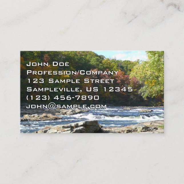 Ohiopyle River Rapids in Fall Pennsylvania Autumn Business Card (Front)