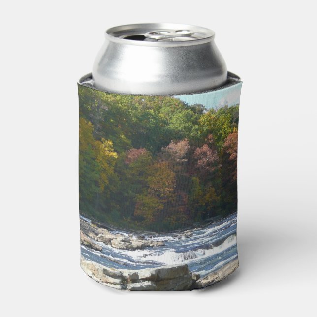 Ohiopyle River Rapids in Fall Pennsylvania Autumn Can Cooler (Can Front)