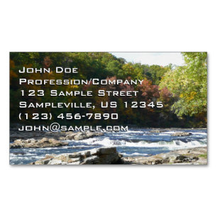 Ohiopyle River Rapids in Fall Pennsylvania Autumn Magnetic Business Card