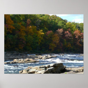 Ohiopyle River Rapids in Fall Pennsylvania Autumn Poster