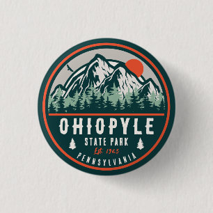 Ohiopyle State Park Pennsylvania Retro Sunset 1 Inch Round Button