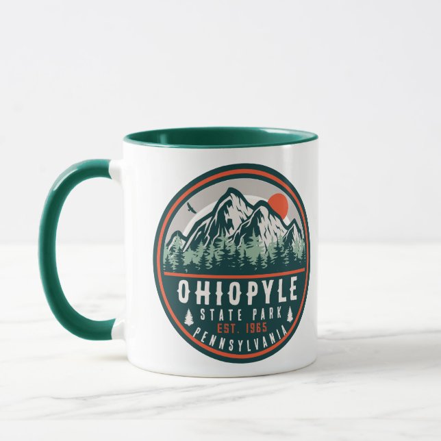 Ohiopyle State Park Pennsylvania Retro Sunset Mug (Left)