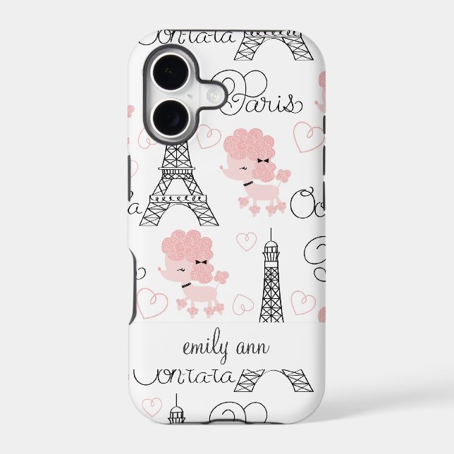 Ohlala Cute Paris Poodle and Eiffel Tower Pattern (Back)