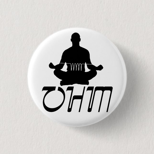 OHM 1 INCH ROUND BUTTON (Front)