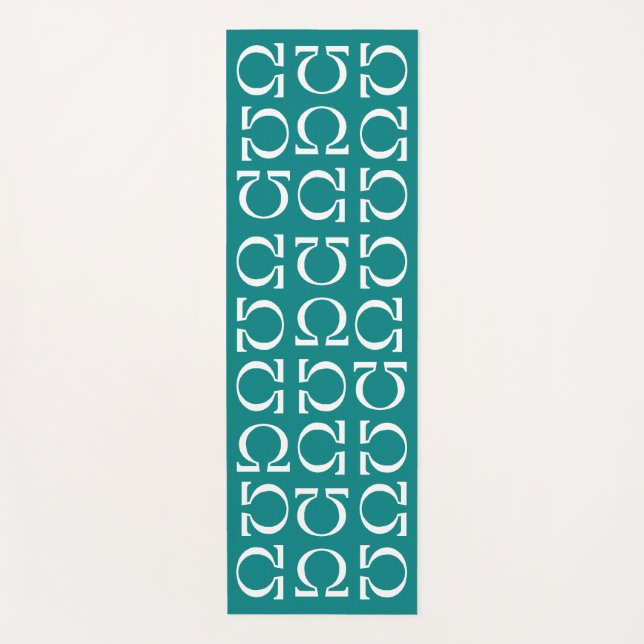 Ohm Electrical Resistance Science Teal Yoga Mat (Front)