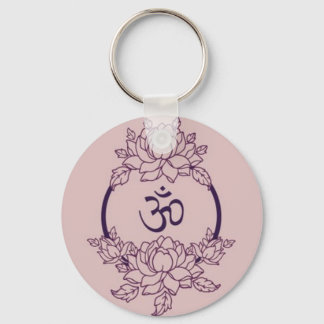 Ohm Flower Circle Keychain