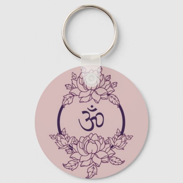 Ohm Flower Circle Keychain (Front)