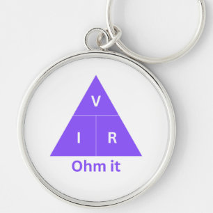 Ohm It Purple Ohm's Law Triangle Keychain