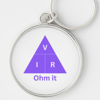 Ohm It Purple Ohm's Law Triangle Keychain
