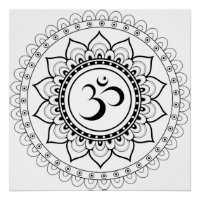 Ohm Mandala Om Mandala White & Black