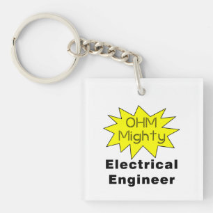 Ohm Mighty Electrical Engineer Keychain