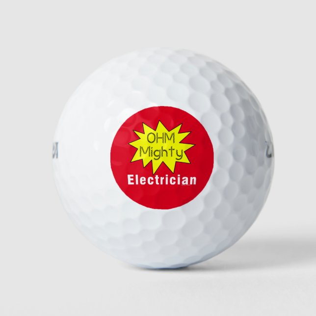 Ohm Mighty Electrician Golf Balls (Front)