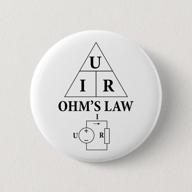 Ohm’s law 2 inch round button (Front)