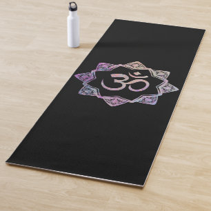 Ohm symbol with mandala, black edition yoga mat