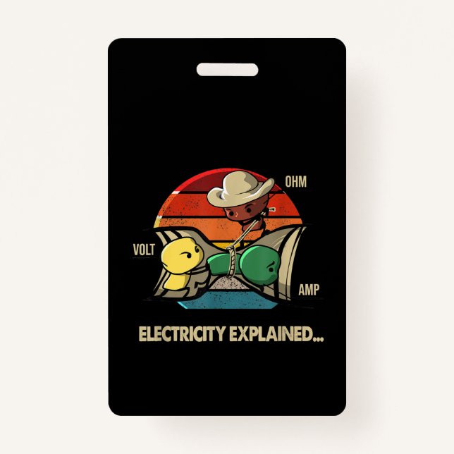 Ohm Volt Amp Electricity Explained  Electrician Badge (Front)